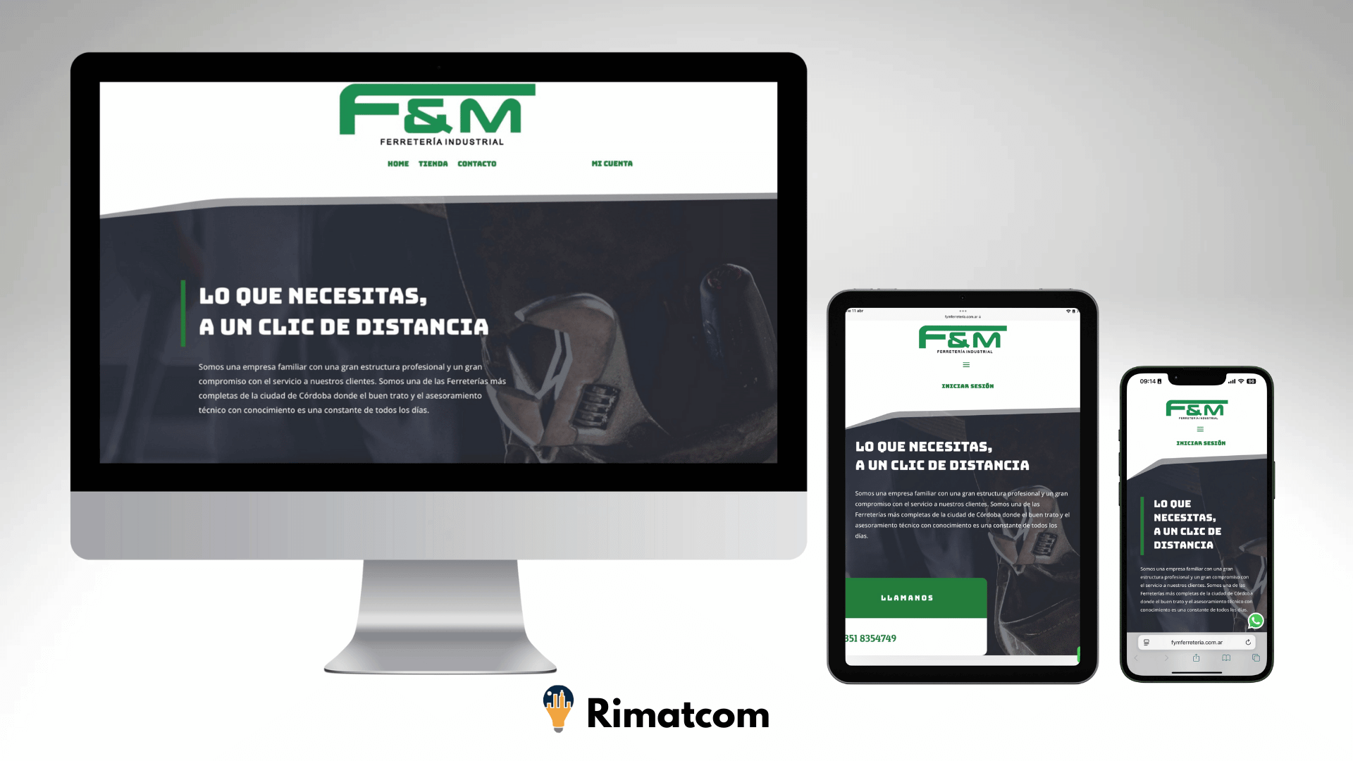 Diseño web de FyM Ferreterías con catálogo responsive