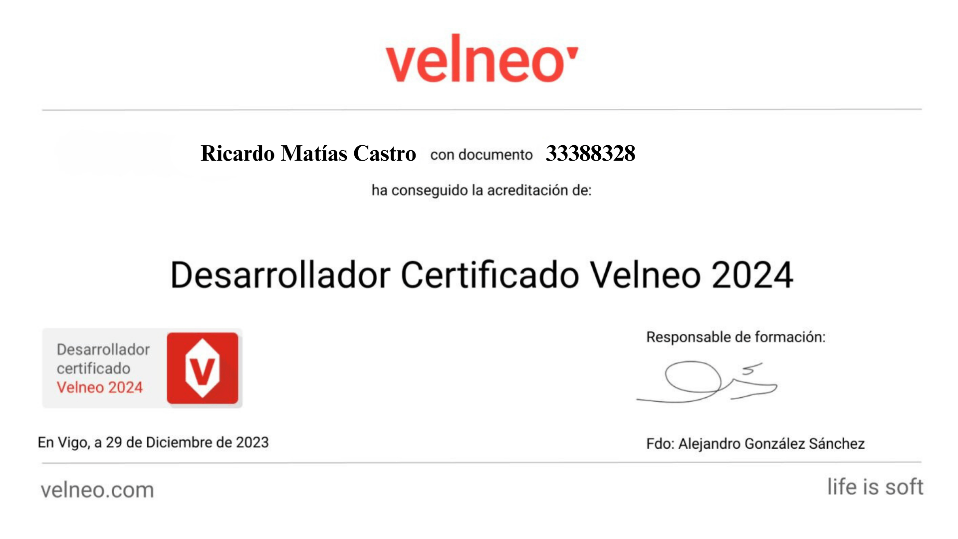 Nos hemos certificado en Velneo 2024